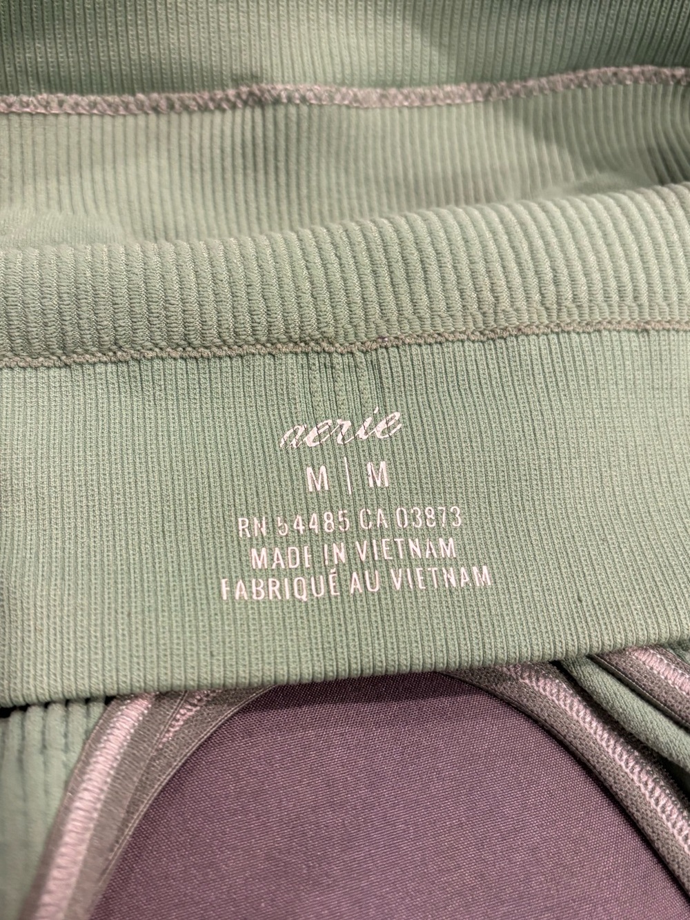 Aerie Sage Green Ribbed Seamless Bralette - Picture 2 of 2